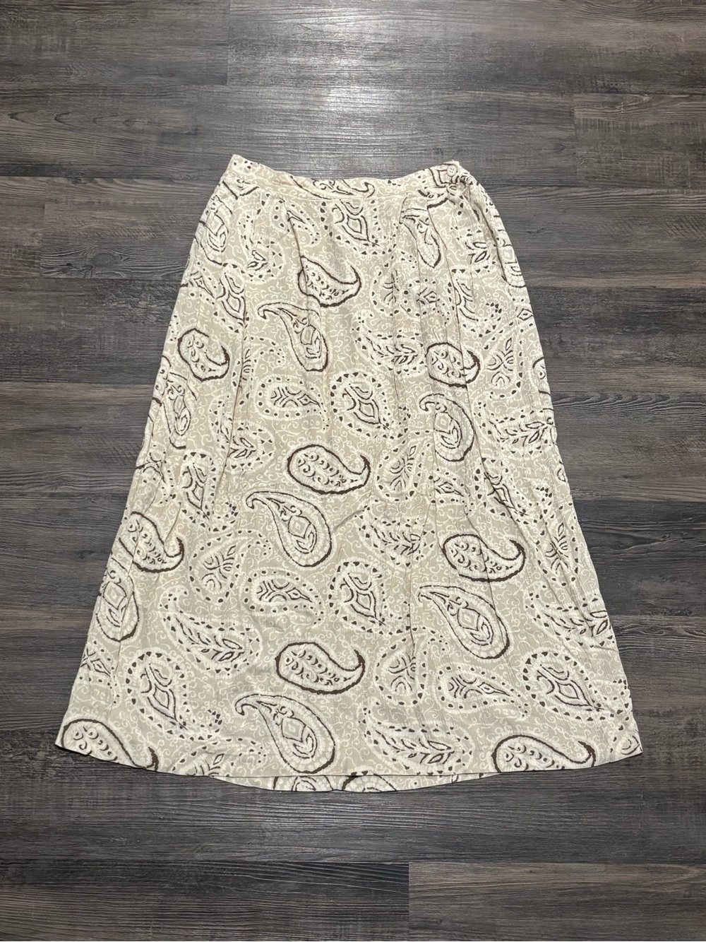 Paisley Print Maxi Skirt in Cream
